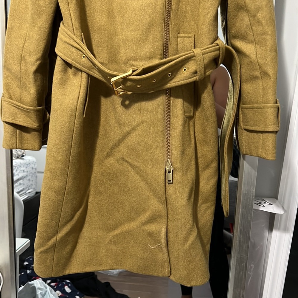 Jcrew Melton wool coat belt tie size 0P - Picture 6 of 9